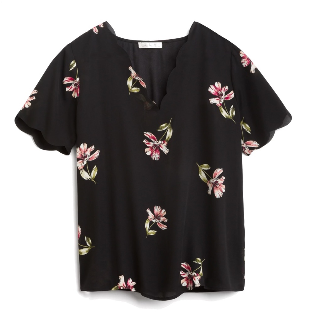 Nine Britton Frenkel Scallop Neckline Blouse